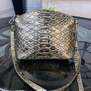 Brahmin Jody Crossbody Bag In Pearl Dogwood Colorway Exotic Leather